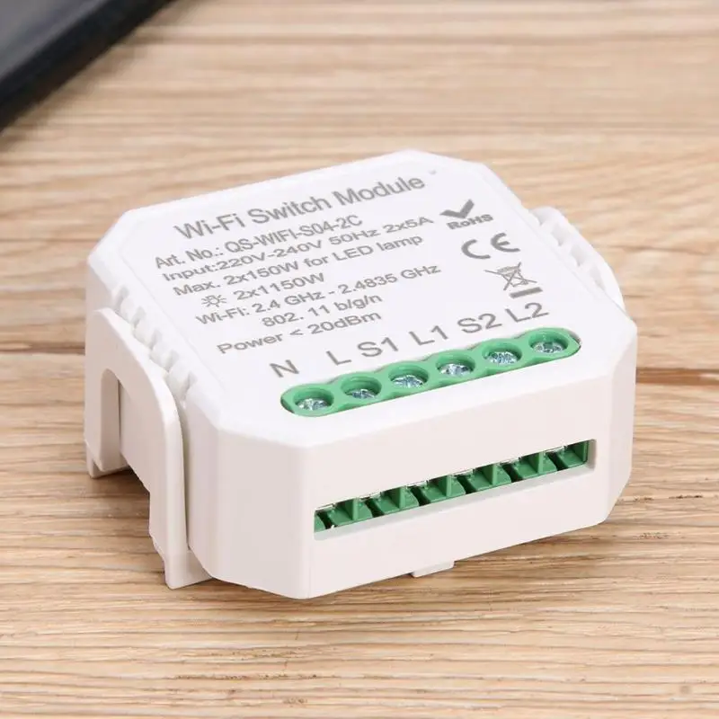 Tuya S04 2C умный DIY WiFi модуль переключателя Поддержка внешнего переключателя работает для Alexa Google Assistant