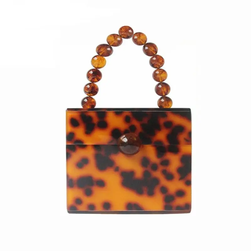 

Fashion Leopard Print Box Shape Clutch Bag Purse Bridal Handbag Wedding Ladies Evening