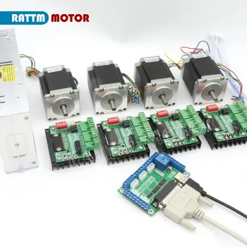 

5 axis breakout board CNC Controller kit 4pcs Nema23 76mm stepper motor(Dual shaft)&TB6560 MD430 single axis driver