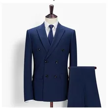 Мужские костюмы, двубортные, темно-синие, для работы, офиса, бизнеса, вечерние, 2 шт, смокинги, на заказ, пиджак, брюки