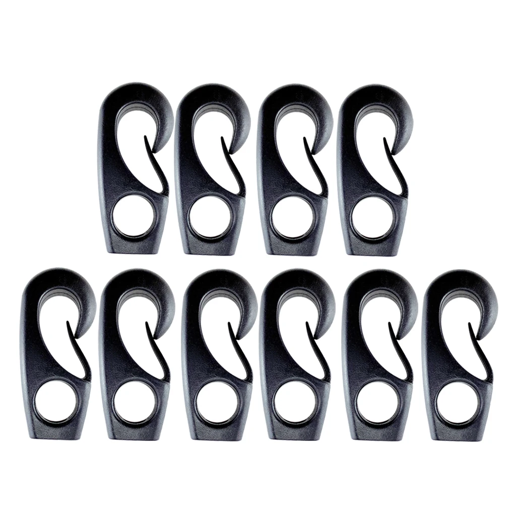 Pack of 10 Plastic Hooks for Kayaks 8mm Expander Rope Bungee Rope Carabiner