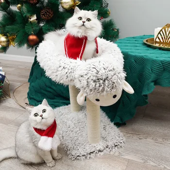 

Pet Cat Tree Tower Condo House Cat Tree House For Kitten Multi-Level Tower For Large Cats Cozy Scratcher Animal Funny Scratching