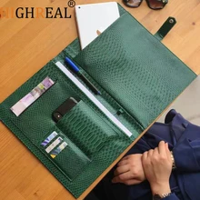 HIGHREAL Лидер продаж блокнот Сумка для документов вышитый питон узор А4 держатель для файлов высокое качество бизнес держатель для ноутбука