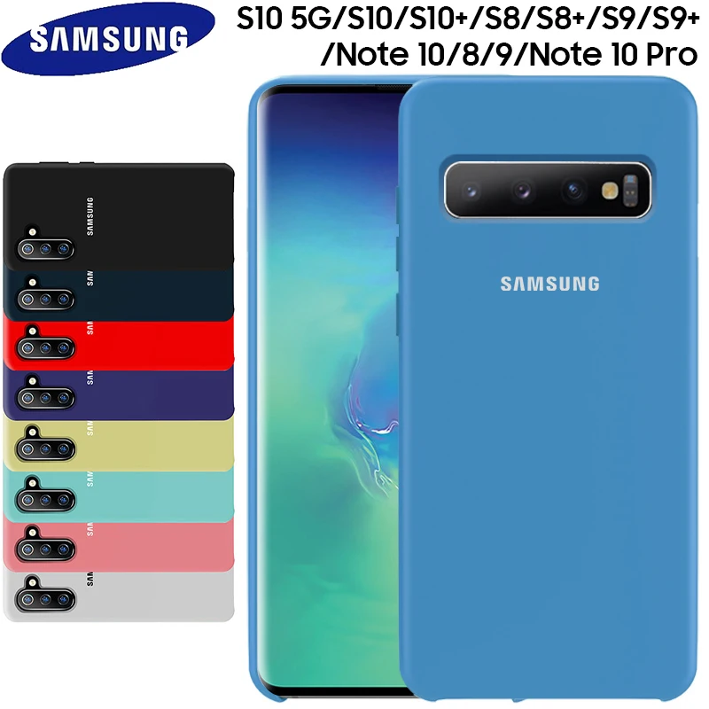 

For Samsung S10 5G Case Soft liquid Silicone Protective Case For Samsung Galaxy S8 S9 S10 Plus Note 8 9 10 Pro S10 5G S10e Case