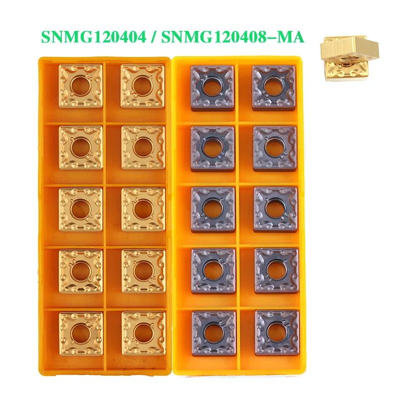 

10PCS Carbide Insert SNMG120404 SNMG120408 MA VP15TF US735 UE6020 CNC Lathe Metal Turning Tools SNMG Blade External Turning Tool