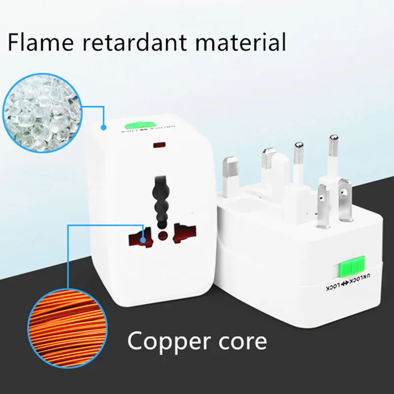 Универсальный международный адаптер-переходник с usb-портом для путешествий, зарядное устройство переменного тока с круглой розеткой для Австралии, США, Великобритании, ЕС