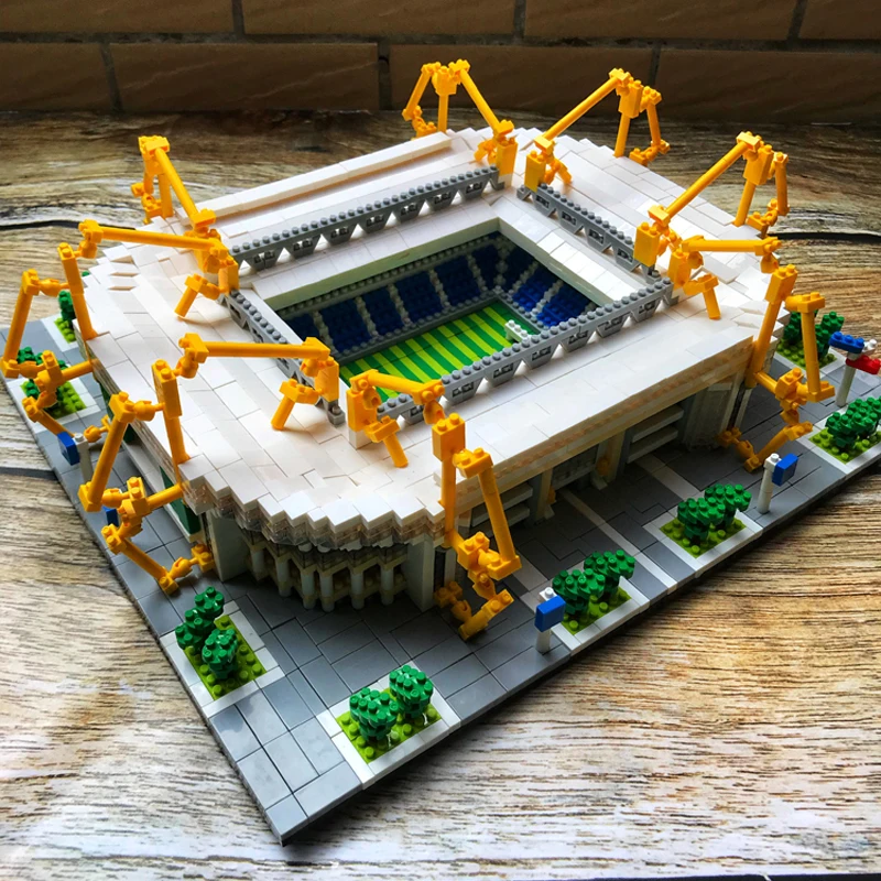 BS Дортмунд футбольный клуб Signal Iduna Park Stadium 3D модель DIY Мини Алмазные блоки кирпичи