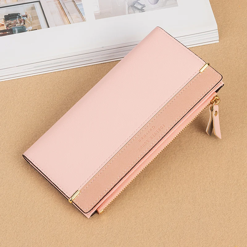 2020 New Women's Wallet Medium Long Korean Fashion Vertical Card Holder Leather Leather Zip Coin Purse 2020 New Women's Wallet Medium Long Korean Fashion Vertical Card Holder Leather Leather Zip Coin Purse