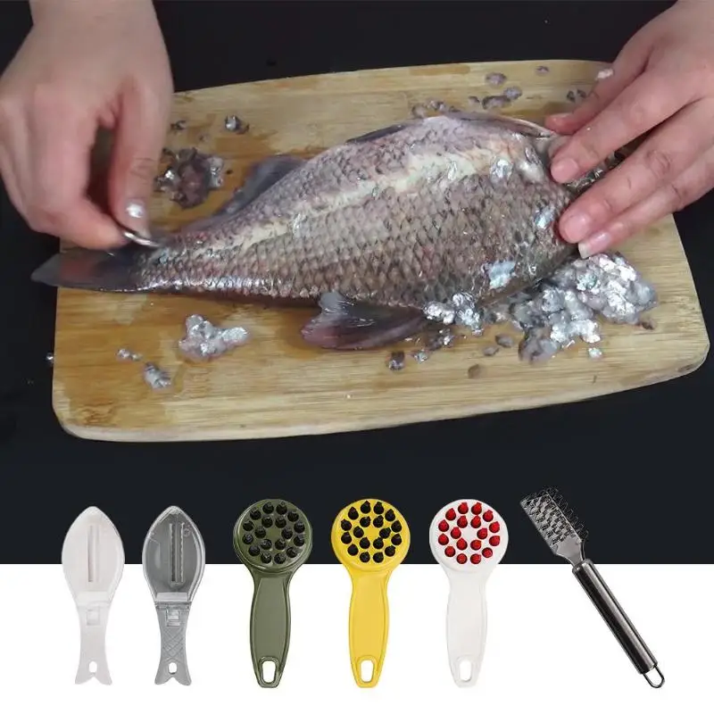 1PC Plastic Fish Scraping Device Cleaning Tool Fish Skin Scraper Peeler Remover Home Kitchen Cooking Tools