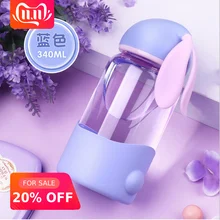 Бутылка для воды с соломинкой спортивные бутылки экологичные с крышкой стеклянная чашка для детей