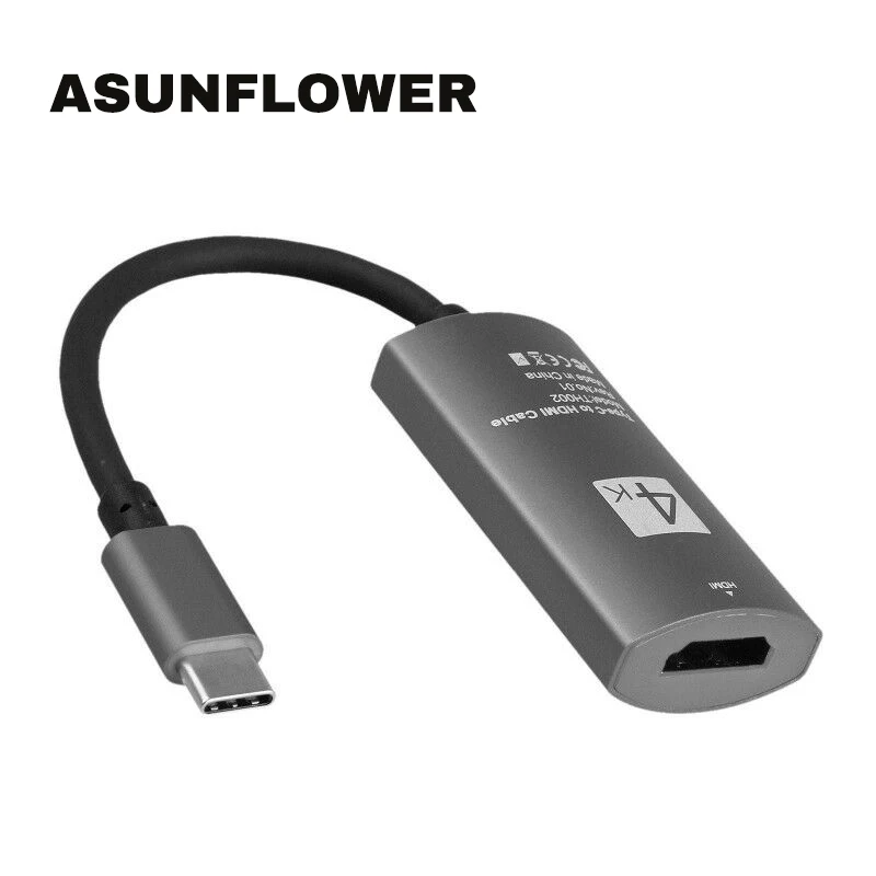 Asunflower зеркальный адаптер для MacBook ультра чистый USB 3,1 type C к HDMI кабель для samsung S8 S9