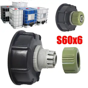 

S60x6 Chemical barrel IBC Tank Tap Adapter Garden Hose Connector Plastic Water Hose Pipe Adapter Replacement Valve Fitting Parts