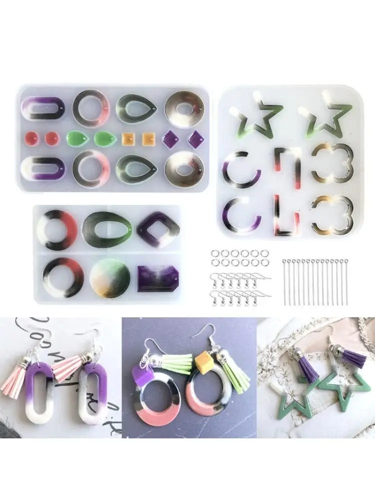 

1Set DIY Craft Crystal Epoxy Resin Mold Earrings Pendant Casting Silicone Mould U4LF