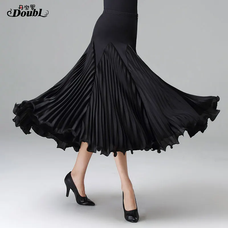 DOUBL ballroom dance large skirt waltz tango waltz foxtrot elegant evening party stage performance dancewear practise workout women dance skirt