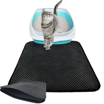 

Foldable Double-Layer Double Pet Mats Practical Cat Litter Box Mat Trapper Pad Pet Rug EVA Foam Rubber Cusion PVC Leather Edging