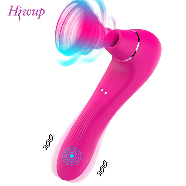 HIWUP-Vibrador potente para mujeres, succionador de clítoris, masturbado, lengua, pezón, estimulador, juguetes sexuales 1