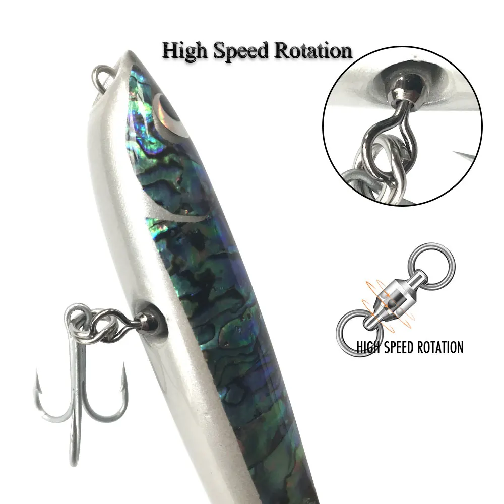 Otomin Abalone Shell Stick приманки тройные Крючки 100 г Топ воды деревянный GT тунец Троллинг приманка карандаш лодка рыбалка искусственная приманка