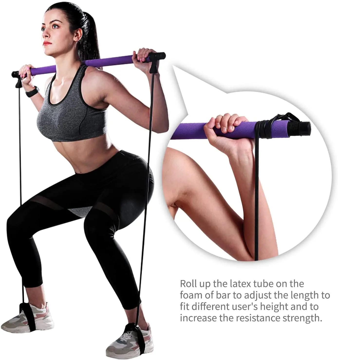 Details about   Pilates Exercise Fitness Stick Yoga Bodybuilding Exercise Muscle Resistance Band 