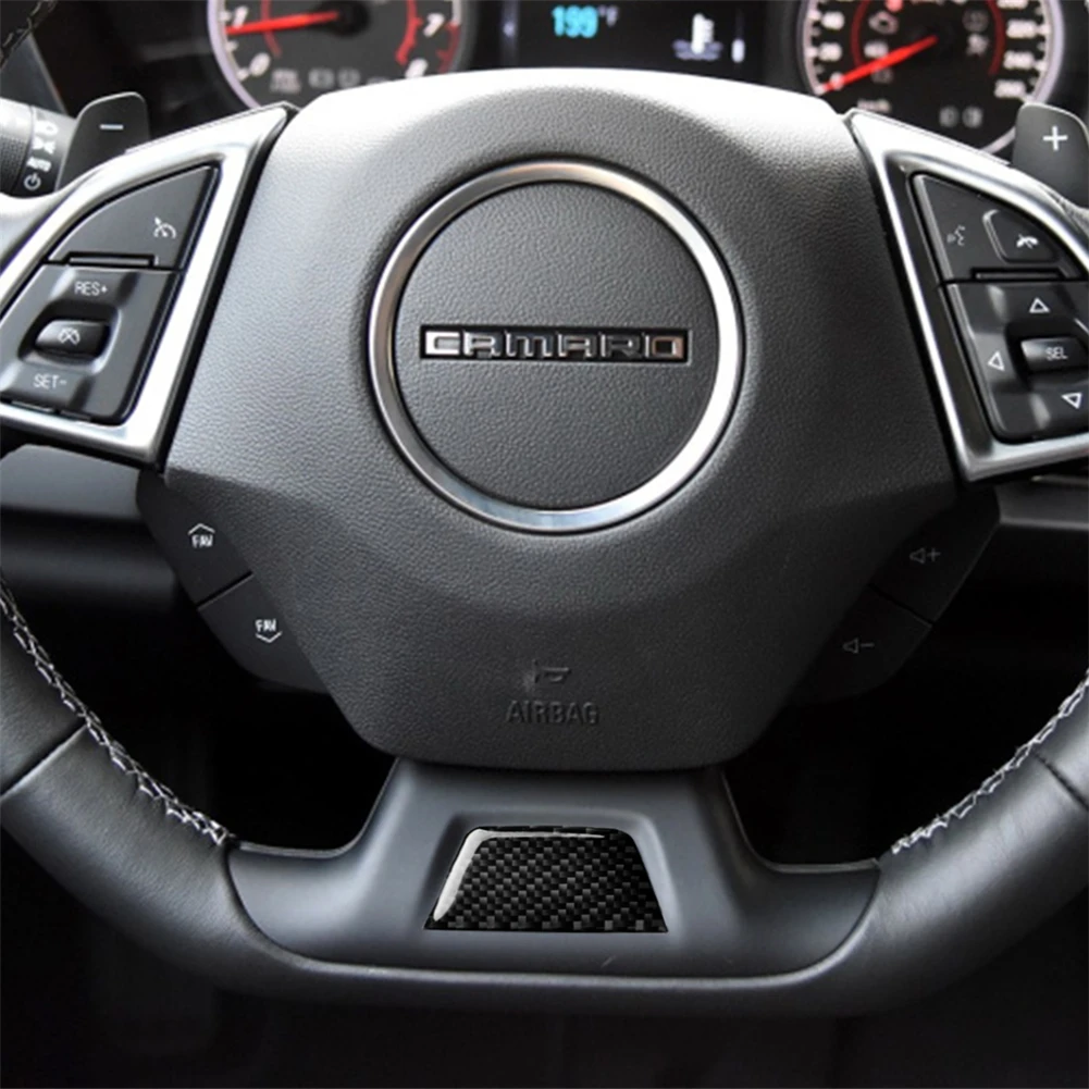 Наклейка на руль из углеродного волокна для салона автомобиля для Chevrolet Camaro-, наклейка на руль автомобиля