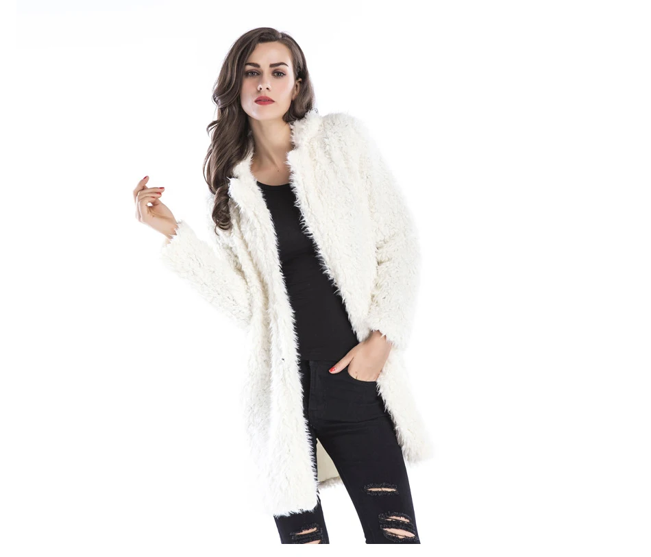 Новинка, Женское пальто из искусственного меха размера плюс, утолщенное зимнее длинное пальто для девушек, модное плюшевое пальто, верхняя одежда, уличная одежда