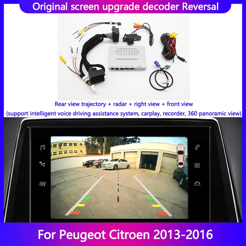 

Camera De Recul for Peugeot Citroen 2013-2016 Rear View Track Decodeur Dinterface Support Recorder 360 Degree Panorama Radar