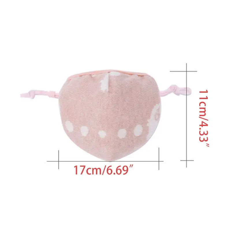 Newborn Infant Baby Cotton Windproof Anti-Pollution 3D Mouth Mask Cartoon Animal Adjustable Jacquard Washable Respirator 3-5T