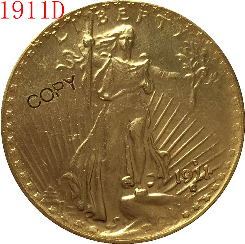 США 1911-D$20 St. Копия монеты с изображением гауденция