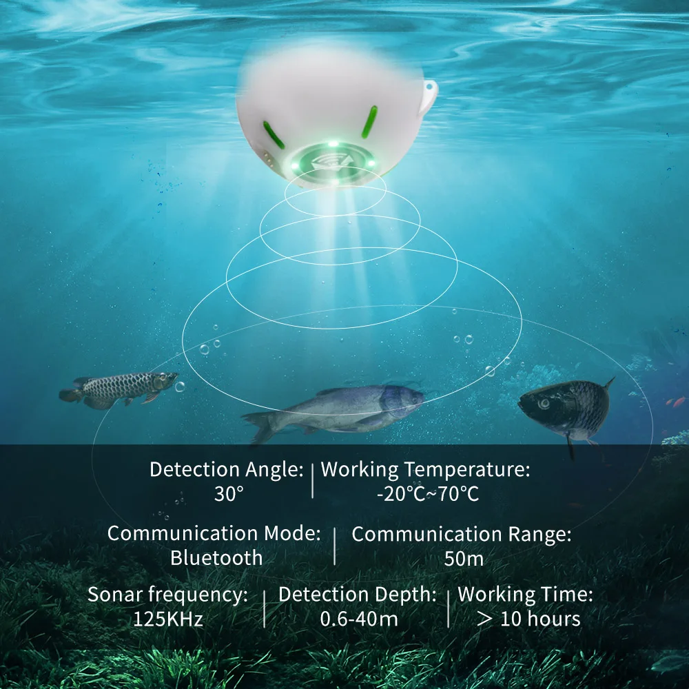 JOYLOG Fish Finder Portable Wireless Bluetooth Smart Sonar Depth Finder with APP for Kayak/Ice/Boat Fishing JOYLOG Fish Finder Portable Wireless Bluetooth Smart Sonar Depth Finder with APP for Kayak/Ice/Boat Fishing