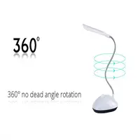 Battery Powered Mini LED Desk Lamp 360 Degree Rotation Reading Table Night Light Y98E 1