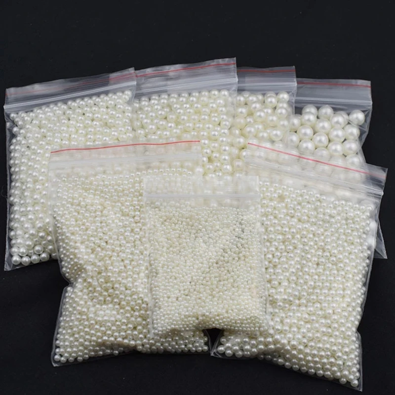 400 20pcs 4 5 6 8 10 12 14mm Imitation Pearl Beads Round White Beige Spacer