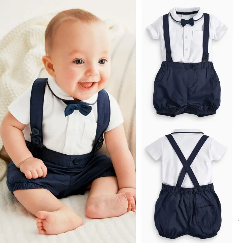 Pudcoco/2 предмета, модная одежда для маленьких мальчиков хлопковый летний топ на бретелях+ короткие штаны детская одежда Genltemen милый комплект