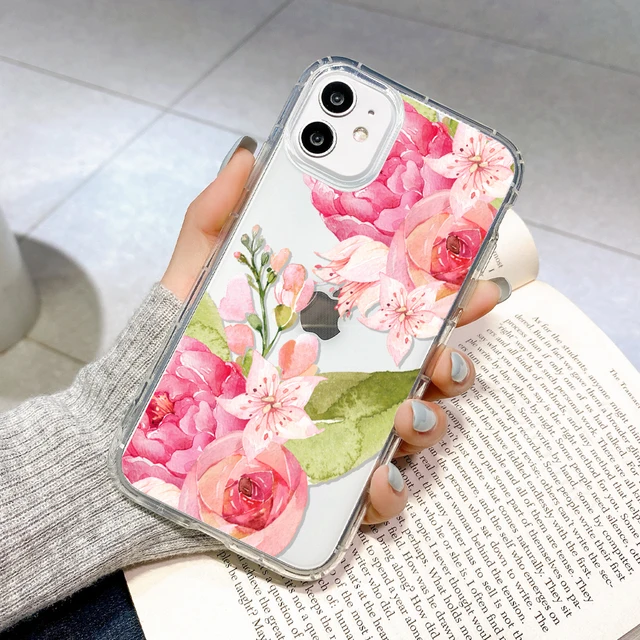 Case For Iphone 12 Pro Max Cases Silicone Funda Iphone 11 Pro 13 Mini XR X Xs Max 7 8 Plus Capa iphone11 Pro Flora Phone Covers U374