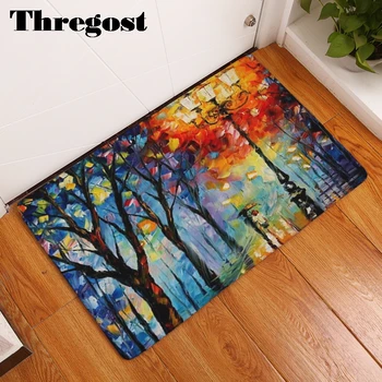 

Thregost Printed Home Decor Mat Antislip Welcome Door Rugs Water Absorption Bathroom Kitchen Carpet Flannel Shower Mats