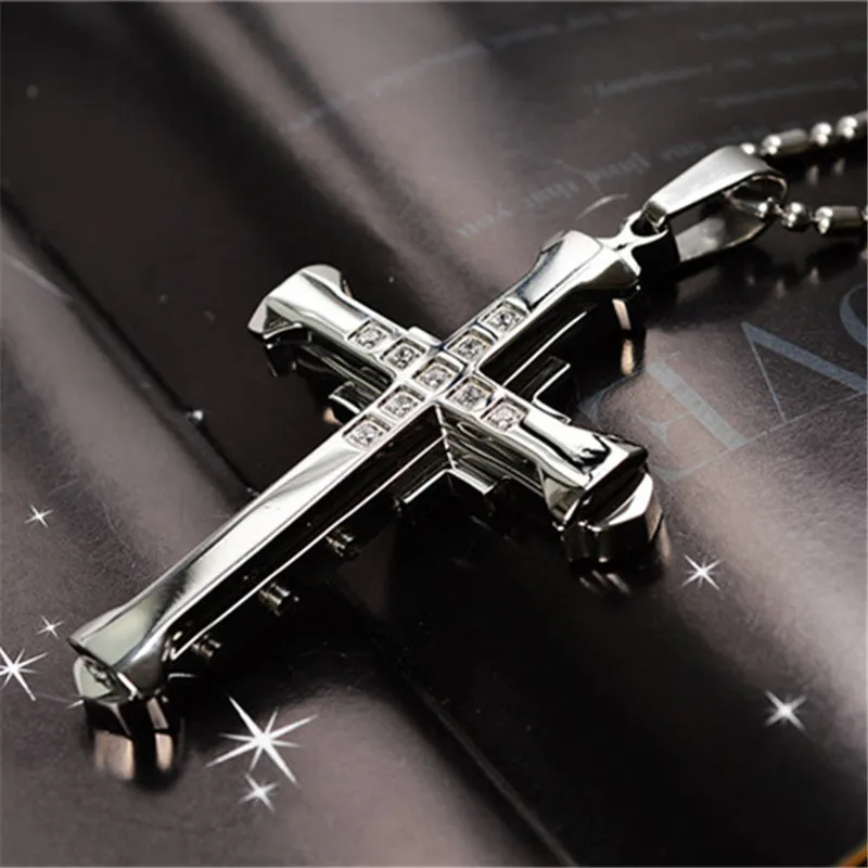 2021 Fashion New Black Rectangle Pendant Necklace Men Trendy Simple Stainless Steel Chain Men Necklace Jewelry Gift 