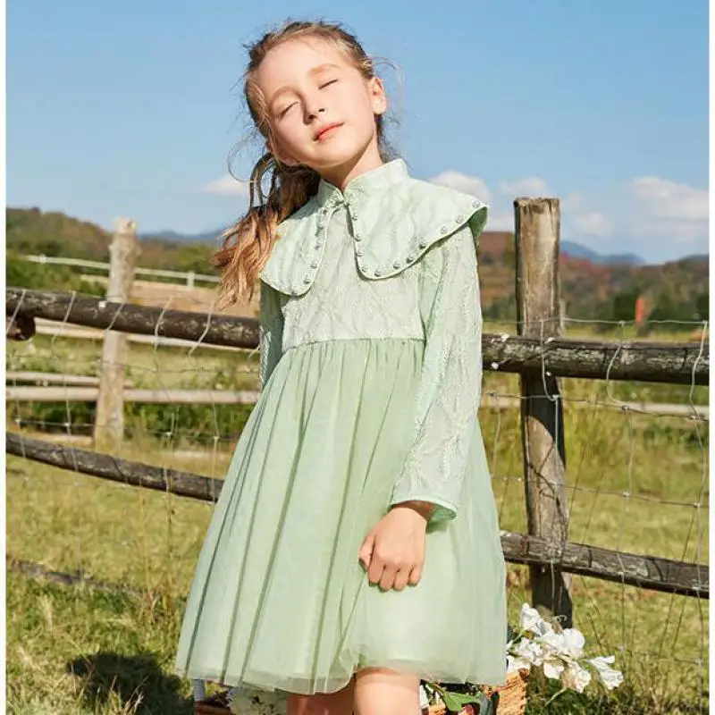 

Princess Lovely Lace Hollow Out Dresses For Girls Dress Elegent Flower Wedding Dress Ball Gown Girls Clothing For 2-12 Years
