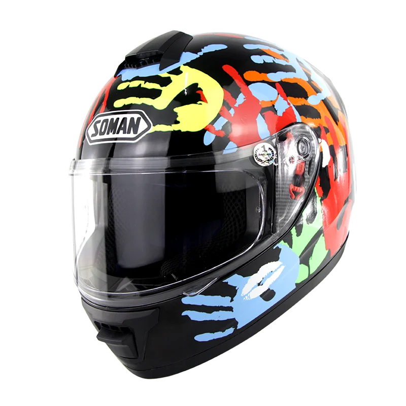 Точка утверждения мотоциклетный шлем полное лицо шлемы Capacete De Motocicleta двигатель велосипед Casco шлем мото каск соман SM962 - Цвет: Big Five