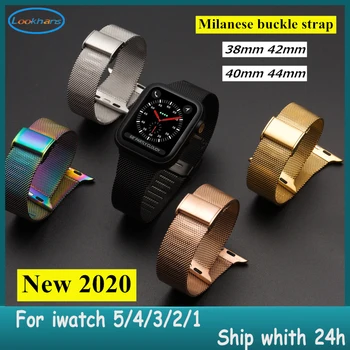 

Milanese buckle strap For Apple Watch series 5 4 band 44mm 40mm iwatch 3 2 1 42mm 38mm Stainless Steel Bracelet watch Accessorie