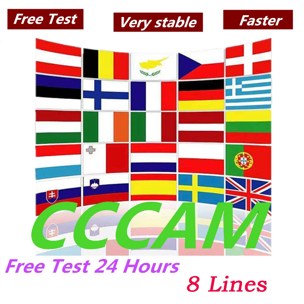 

1 year CCcam 8 lines for Satellite Receiver Europe FULL HD DVB-S2 Server Support Spain Italy Germany Cccams via USB dongle