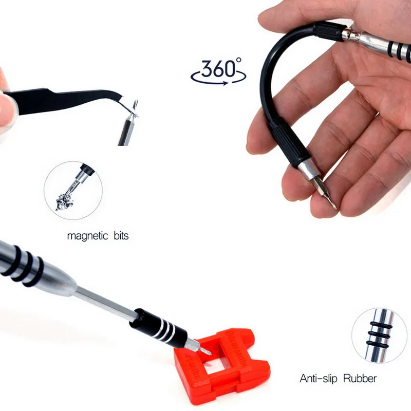 Urijk 1 Set 112 In 1 Black CRV Mobile Phone Dismantling Service Tool Clock Screw Multi Function Combination Screwdriver