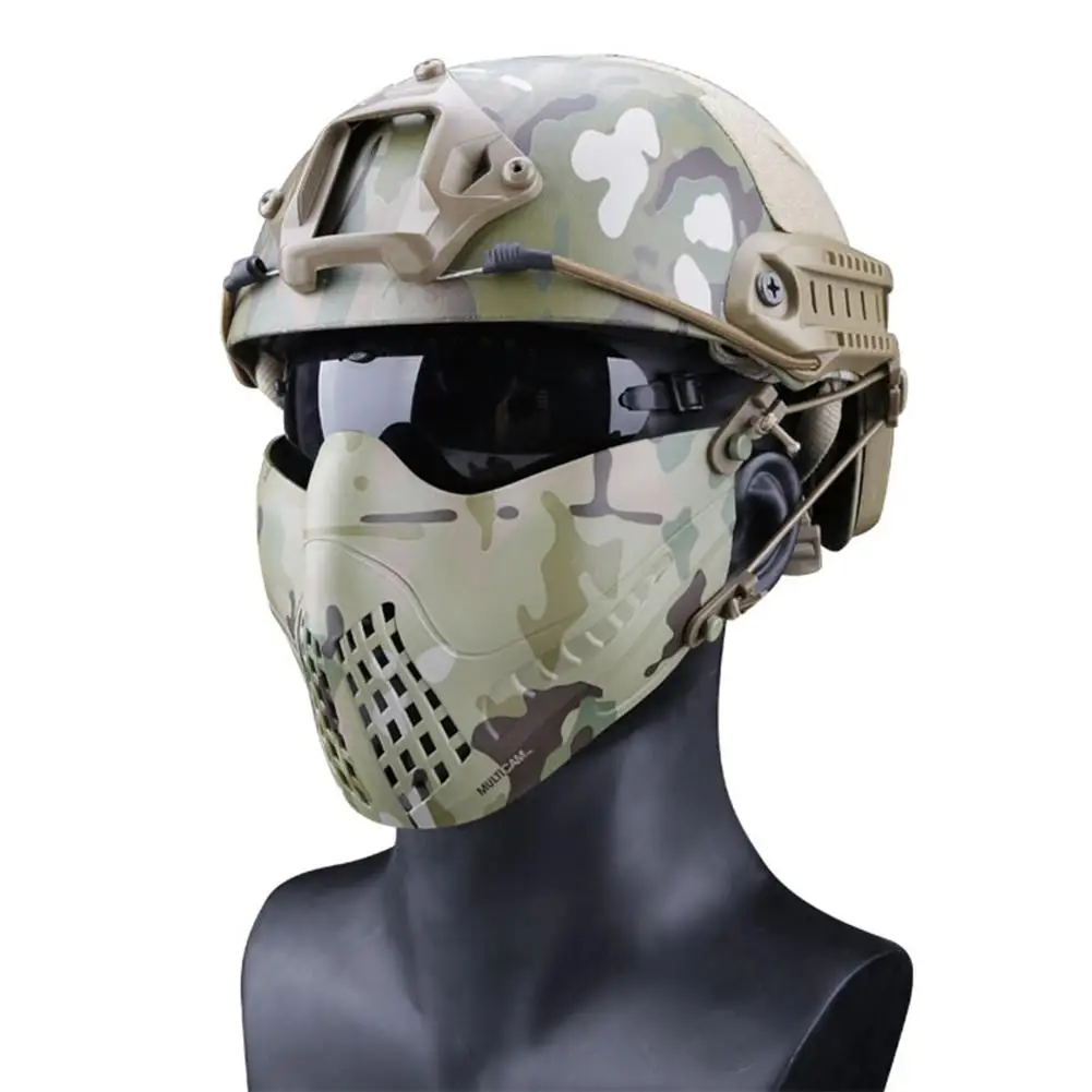 Углеродное волокно страйкбол Пейнтбол Охота тактический бой Половина лица Военная военная игра защитные маски для лица