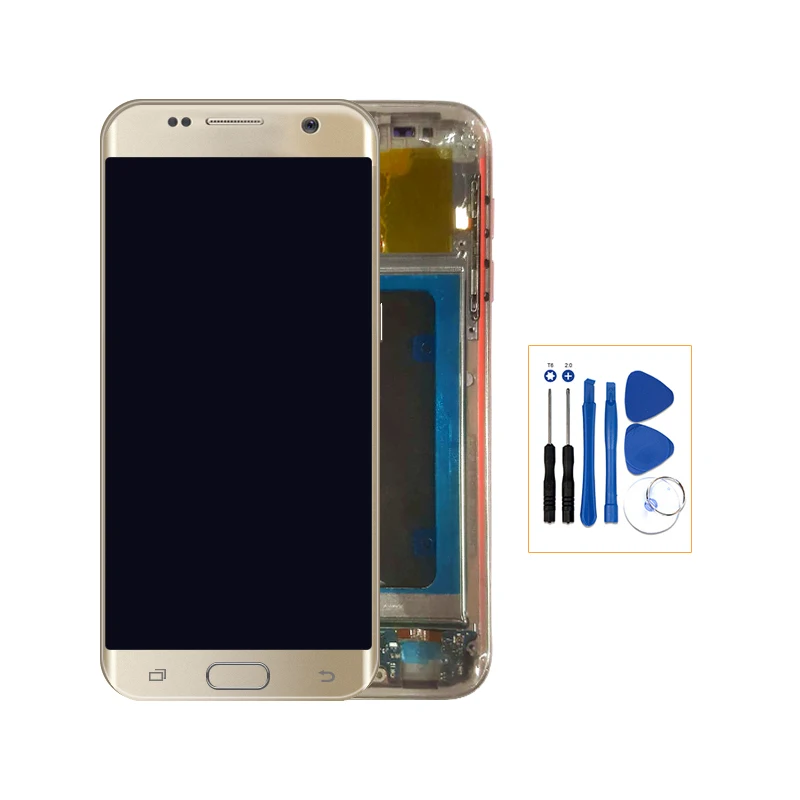 Нет тени Оригинальный Для Samsung Galaxy S7 G930 G930F SM-G930F LCD с рамкой дисплей сенсорный