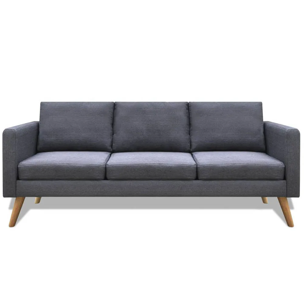 

3-Seater Sofa Fabric Home Simple Modern Small Apartment Fabric Sofa Light Luxury Living Room Office Sofa Furniture Dark Grey