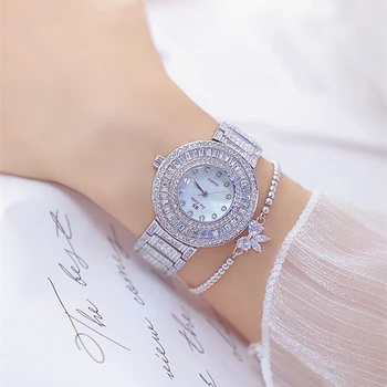 

Zegarek Damski Sliver Watches Women 2020 Hot Famous Brand Diamond Quartz Women Watches Crystal Waterproof Ladies Wrist Watch