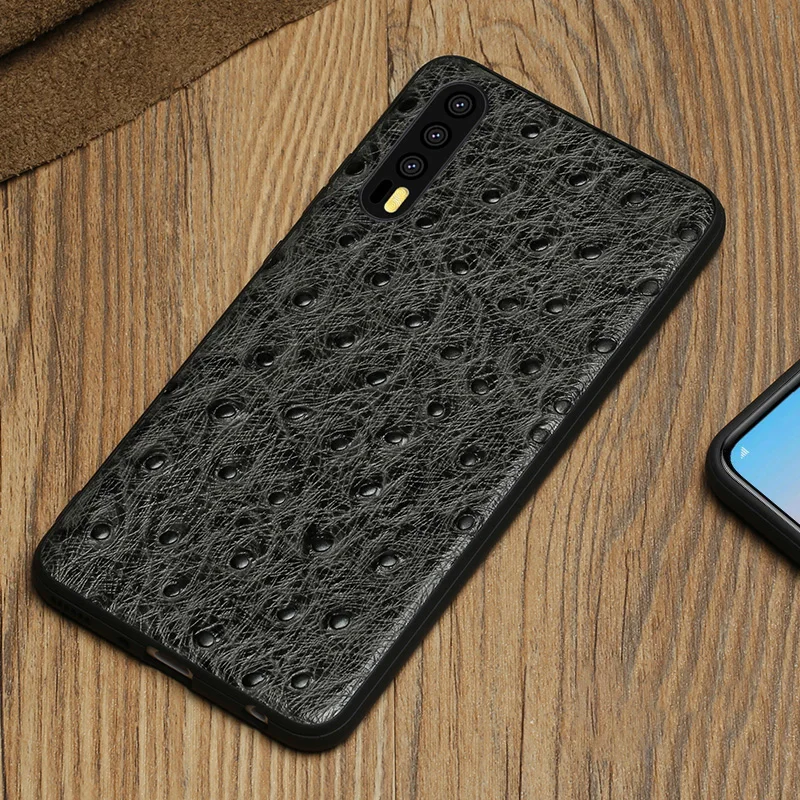 

Genuine Leather Phone Case For Huawei P20 P20 Pro Case Ostrich Texture Back Cover For Mate 10 P9 P10 Lite P Smart Case