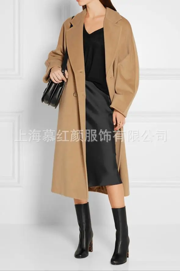 Осенне-зимняя шерстяная куртка женское двубортное кашемировое пальто элегантное пальто базовое пальто с карманами длинное шерстяное пальто Топ