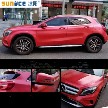 

SUNICE 30/50CM x 152CM Lightning Metal Red Vinyl Wrap Film Car Sticker Films Adhesive Protective Film Air Release PVC Wrapper