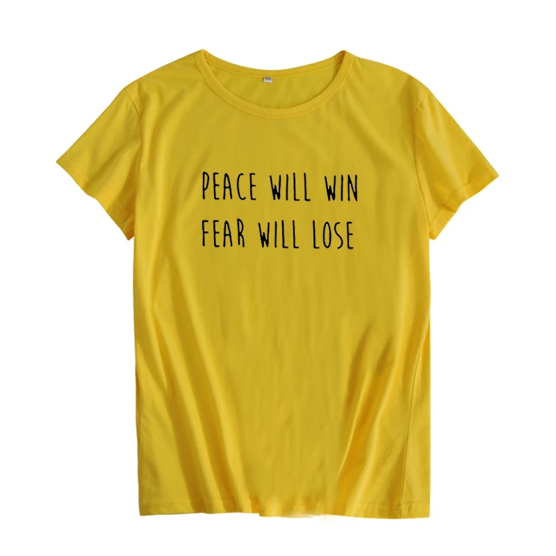 CbuCyi Peace Will Win Fear Will Lose Twenty One pilot band лирика Футболка женская хлопковая Футболка Большой размер S-XXL Футболка