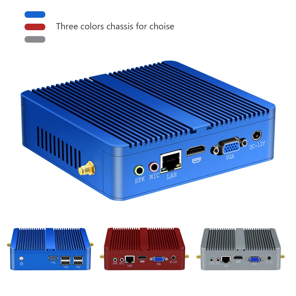 Mini PC Fanless Celeron N2930 J1900 Quad-Core Processor N2830 Win 7/8/10 HTPC WiFi HDMI 5*USB Nettop Office TV Box computer