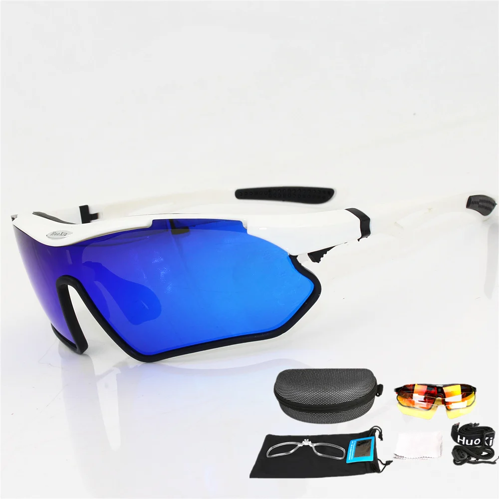 037 white 3lens Поляризованные линзы, велосипедные очки, велосипедные очки, для спорта на открытом воздухе, велосипедные солнцезащитные очки, MTB, горные очки, мужские очки для бега, Gafas Ciclismo - Цвет: 037 white 3lens