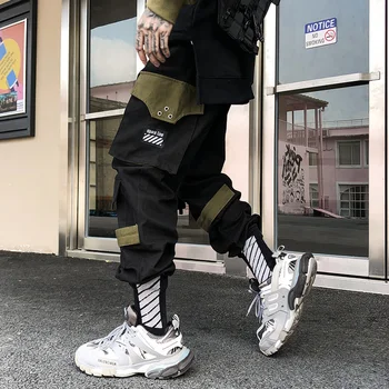

Color Block Patchwork Joggers Cargo Pants Men 2019 Autumn Hip Hop Tatical Pants Male Fashion Streetwear Trousers Sweatpants